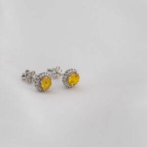 Yellow Sapphire Diamond Earrings