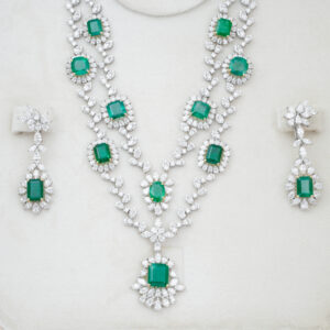 Green Emerald Diamond Necklace