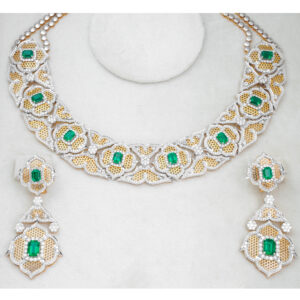 Green Emerald Gold & Diamond Necklace